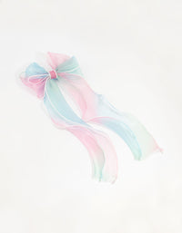 Kids Pink & Blue Ombre Bow Clip - link has visual effect only