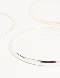 Silver Twisted Bangles 4-Pack - link has visual effect only