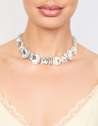 Silver Diamante Choker Necklace - link has visual effect only