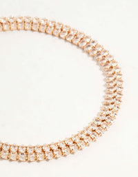 Gold Fine Marquise Cubic Zirconia Layered Row Bracelet - link has visual effect only