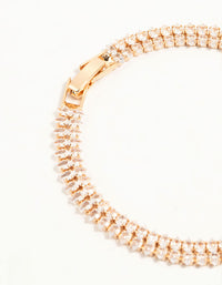 Gold Fine Marquise Cubic Zirconia Layered Row Bracelet - link has visual effect only