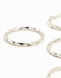 Silver Gothic Cross & Twisted Stacking Rings 12-Pack - link has visual effect only