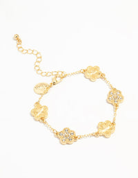 Gold Plated Brass Clover Bracelet - link has visual effect only