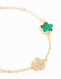 Gold Plated Trio Clover Bracelet - link has visual effect only