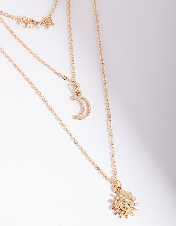 Gold Delicate Celestial Layered Necklace | Jewelery | Necklaces | Rings ...