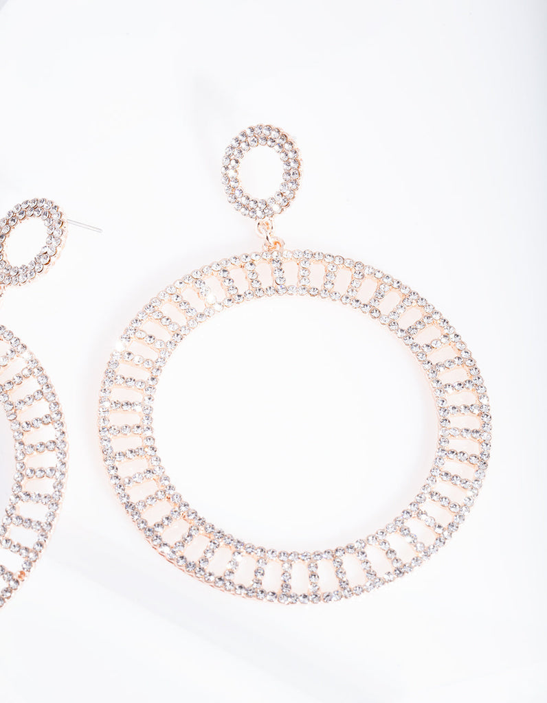 Rose Gold Cut-Out Disc Earrings