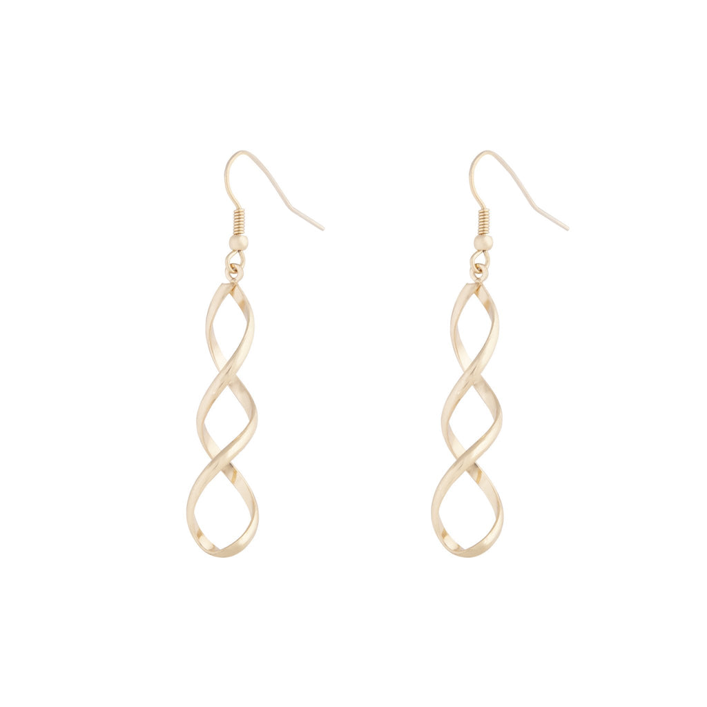 Gold Wave Drop Earrings