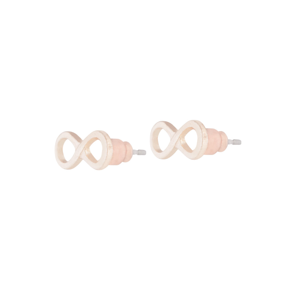 Rose Gold Infinity Stud Earrings