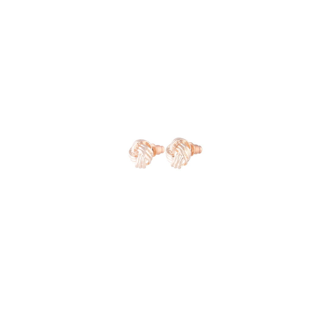 Rose Gold Texture Knot Stud Earrings