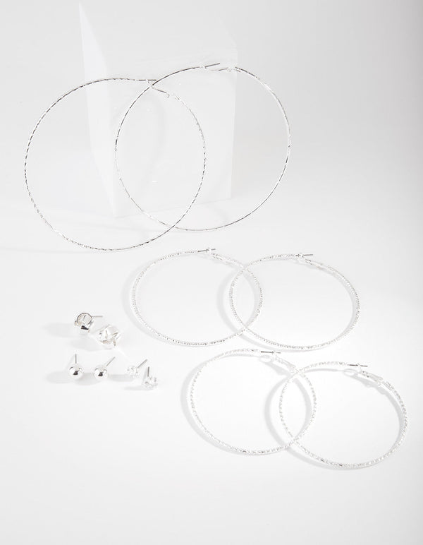 Silver Knot Hoop Earring 6-Pack