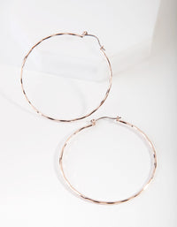 Rose Gold Textured Hoop Earrings - link has visual effect only