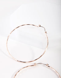 Rose Gold Textured Hoop Earrings - link has visual effect only
