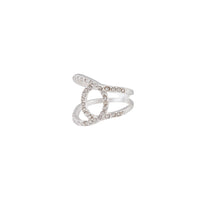 Silver Looped Diamante Ring - link has visual effect only