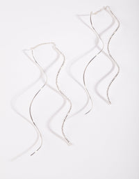 Silver Double Wave Thread Through Earrings - link has visual effect only