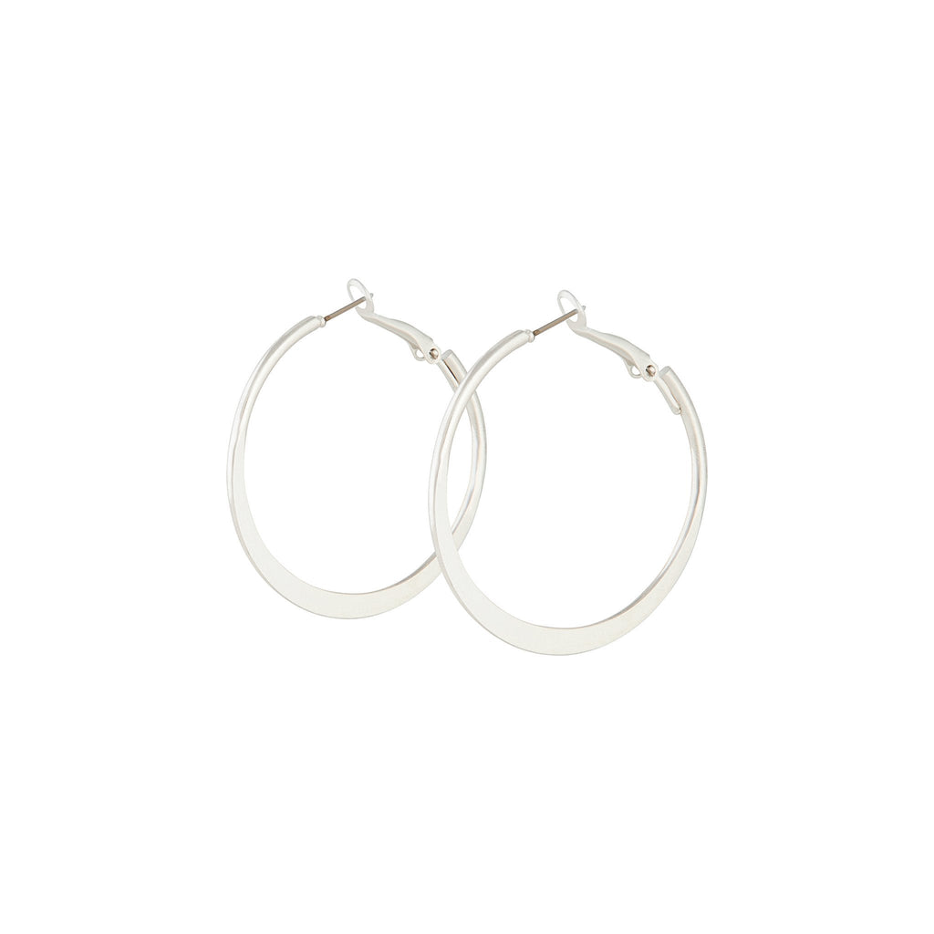 Silver Flat Bottom Hoop Earrings