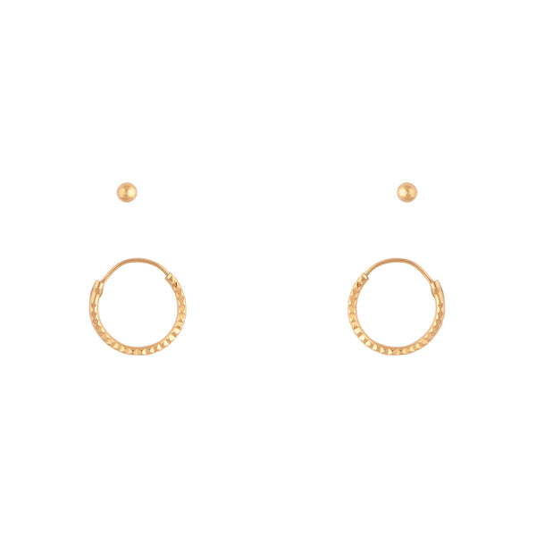 Gold Plated Sterling Silver Stud & Hoop Pack