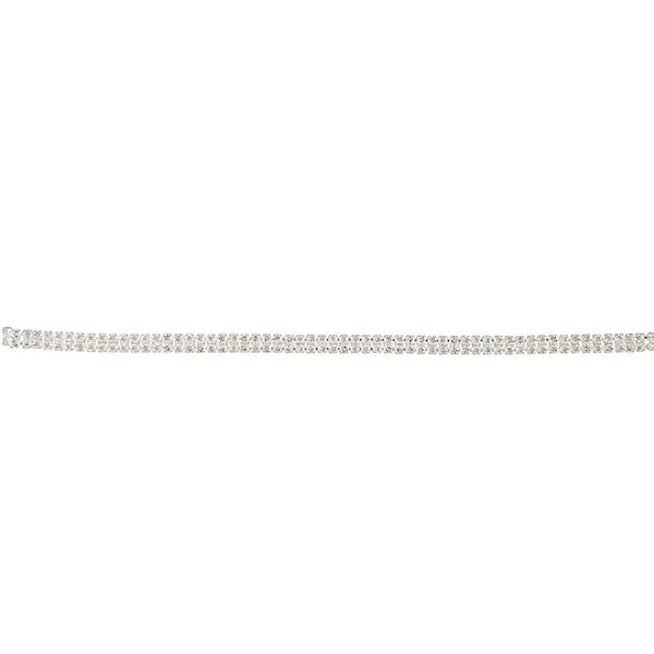 Silver Fine Double Strand Diamante Choker