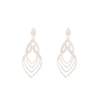 Silver Layered Tier Drop Earrings - link has visual effect only