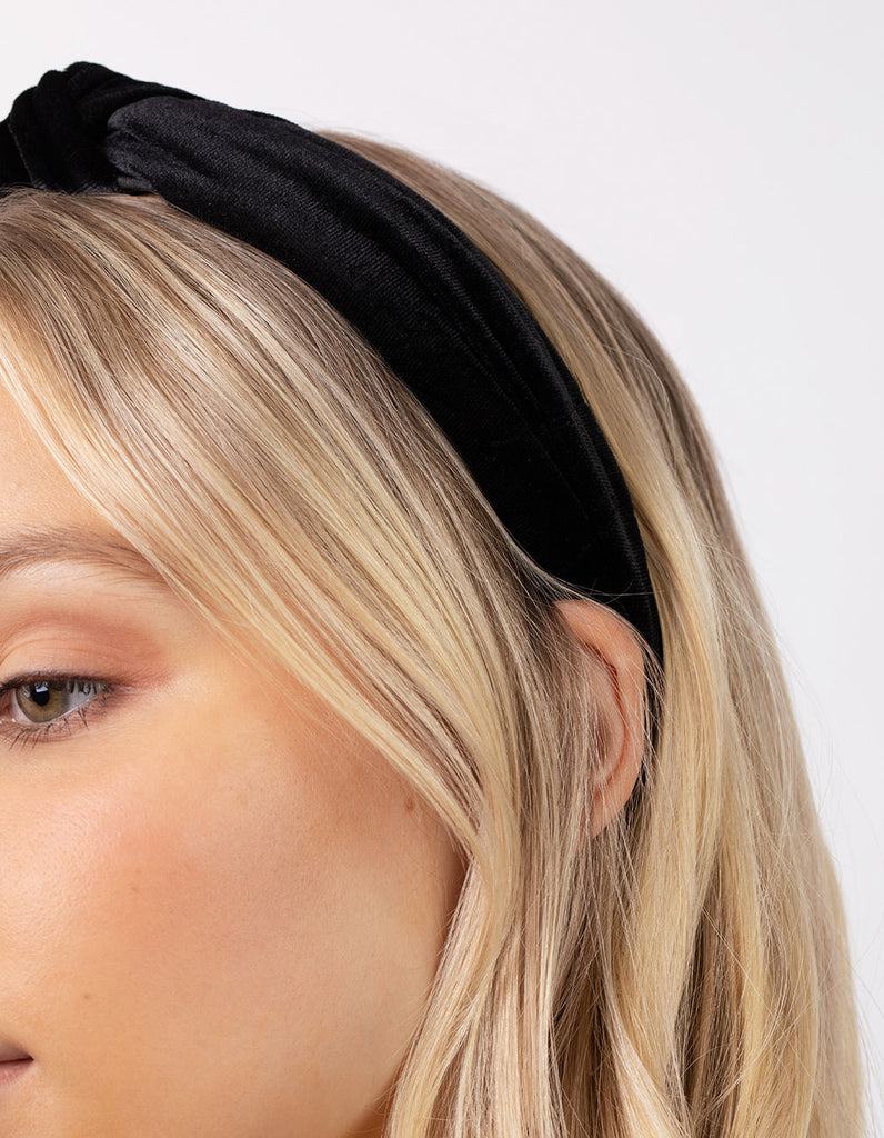 Black Velvet Turban Headband