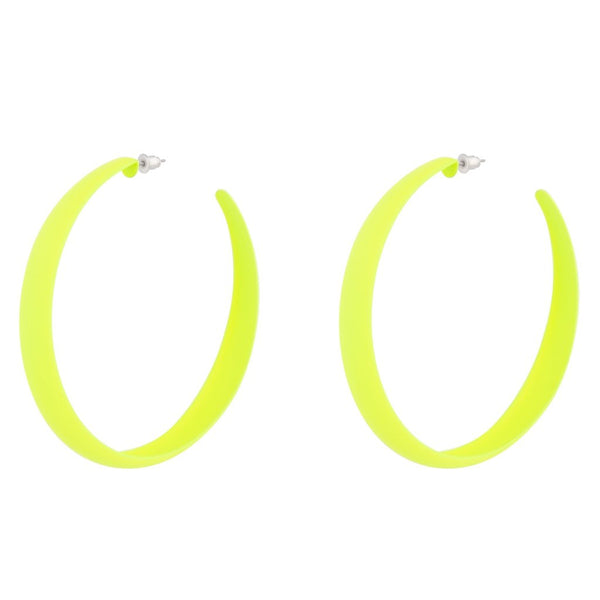 Neon Yellow 3/4 Hoop Earrings