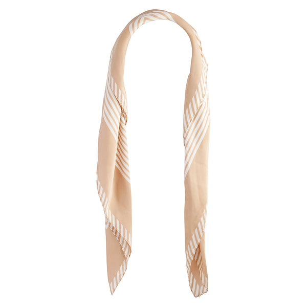 Blush White Square Stripe Bandana Hair Scarf