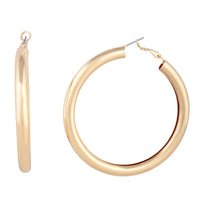 Polished Gold Tube Hoop Earrings - link has visual effect only