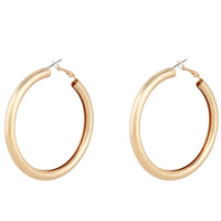 Polished Gold Tube Hoop Earrings - link has visual effect only