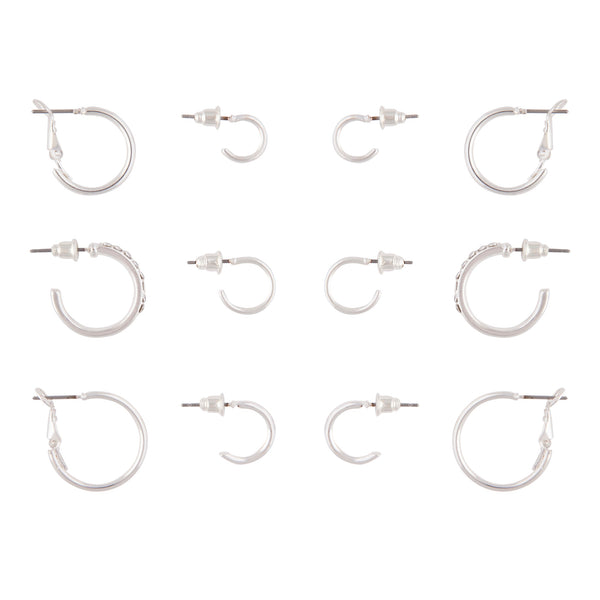 Silver Variety Hoop 6-Pack