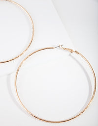 Gold Fine Textured Hoop Earrings - link has visual effect only