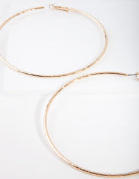 Gold Fine Textured Hoop Earrings - link has visual effect only