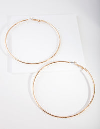 Gold Fine Textured Hoop Earrings - link has visual effect only