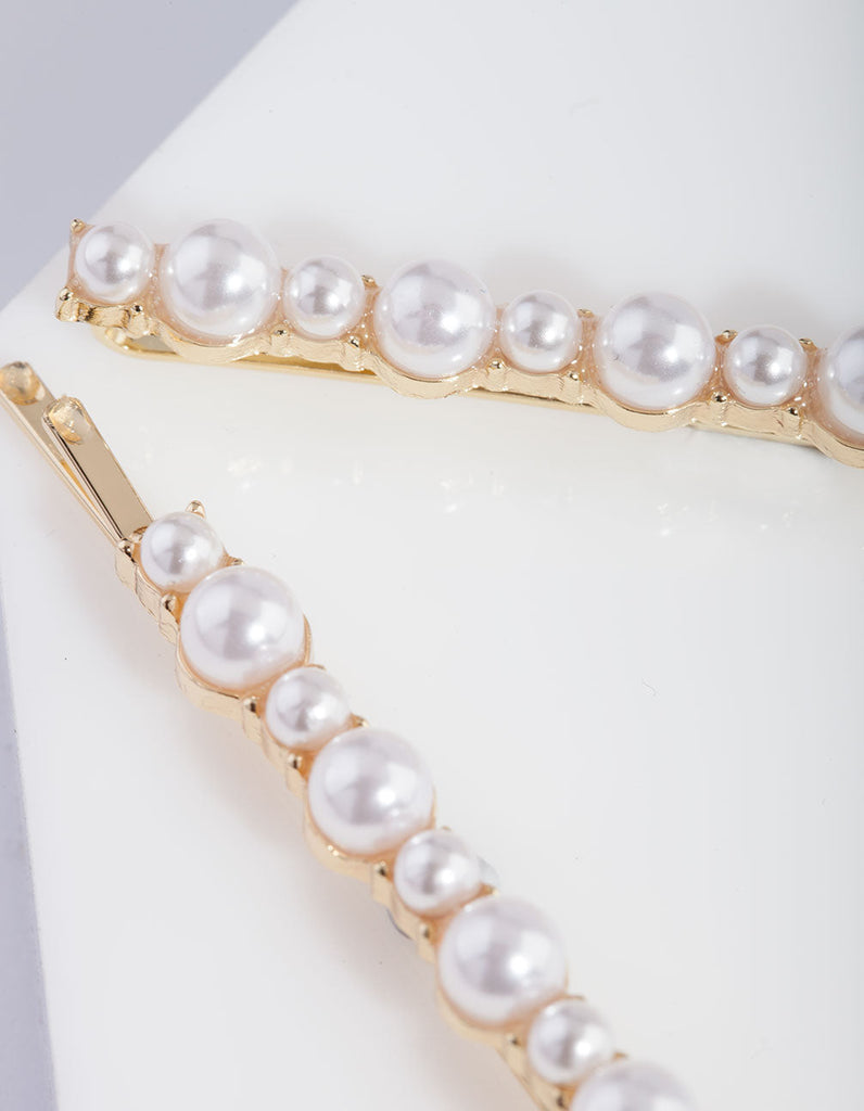 Gold Pearl Cluster Pins