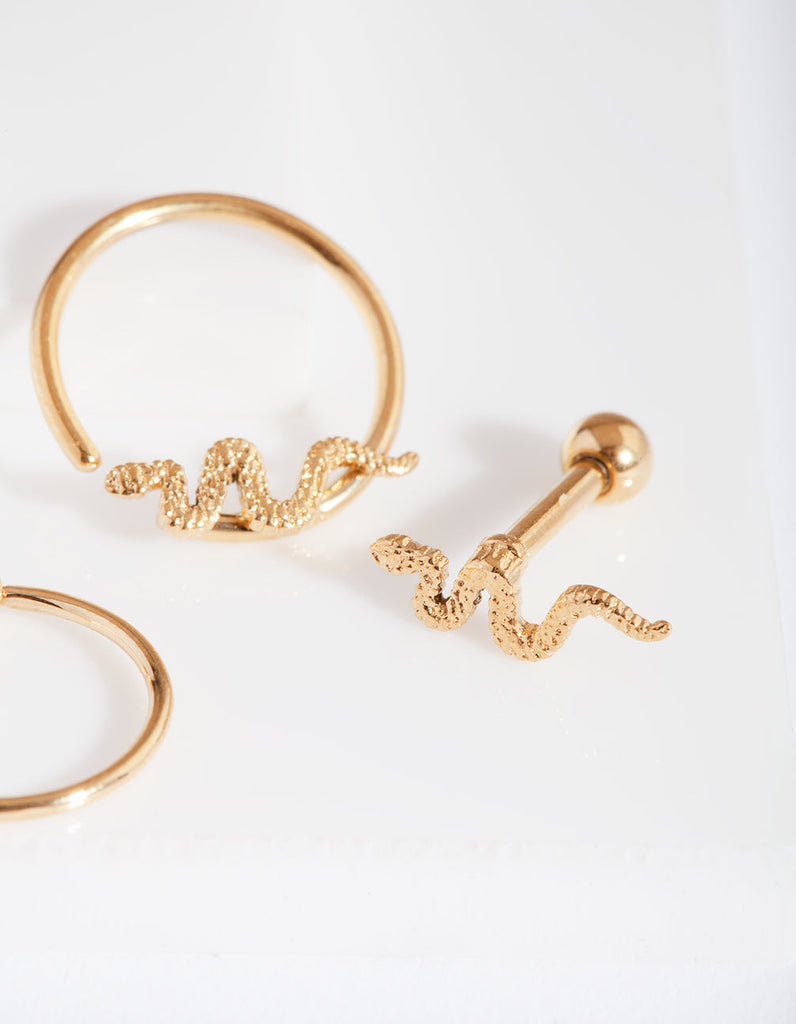 Gold Snake Earring Pack