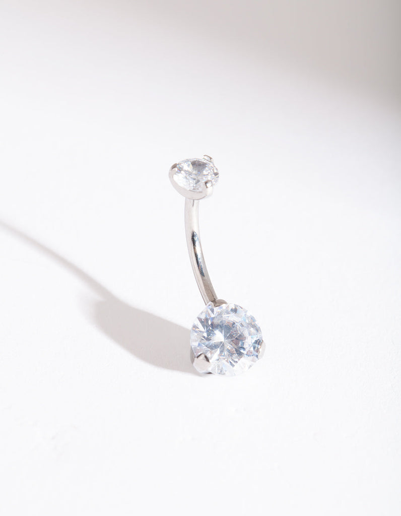 Titanium Classic Diamante Belly Bar