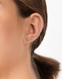 Gold Plated Sterling Silver Snake Hoop Earring Pack - link has visual effect only