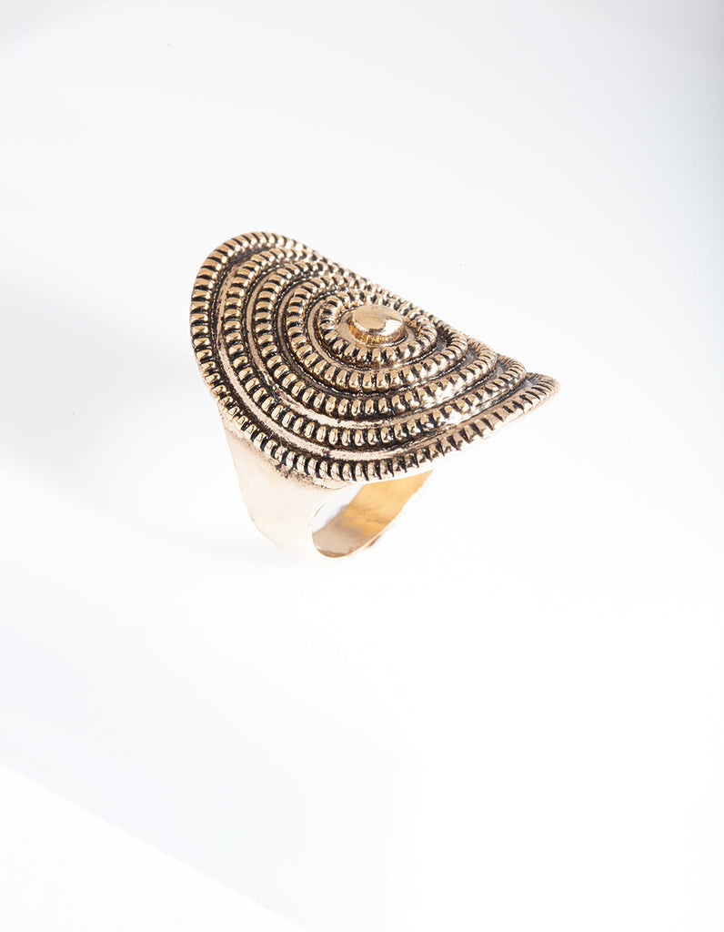 Antique Gold Textured Ring