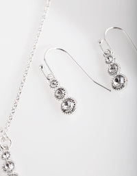 Diamond Simulant Graduating Crystal Necklace & Earrings Set - link has visual effect only