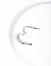 Rhodium Heart Clicker Earring - link has visual effect only