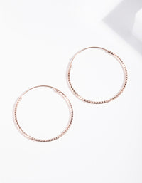 Rose Gold Plated Sterling Silver 25mm Diacut Hoop Earrings - link has visual effect only