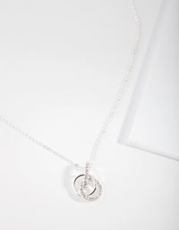 Silver Diamond Simulant Circle Necklace - link has visual effect only