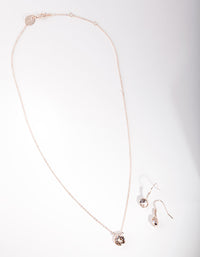 Rose Gold Diamond Simulant  Jewellery Set - link has visual effect only