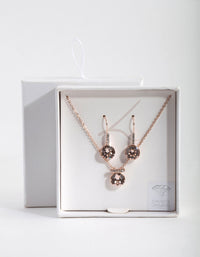 Rose Gold Diamond Simulant  Jewellery Set - link has visual effect only