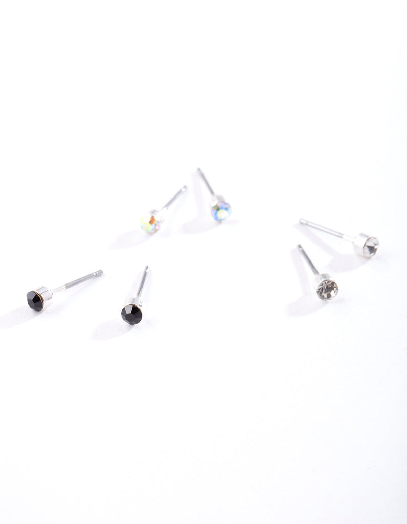 Silver Diamante Pack Earring