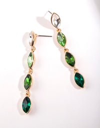 Green Diamante Drop Earrings - link has visual effect only