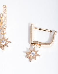 Gold Starburst Huggie Earrings - link has visual effect only