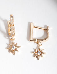 Gold Starburst Huggie Earrings - link has visual effect only