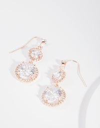 Rose Gold Cubic Zirconia Circle Drop Earrings - link has visual effect only