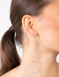 Silver Fine Double Circle Drop Earrings - link has visual effect only