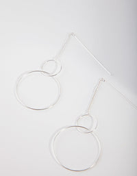 Silver Fine Double Circle Drop Earrings - link has visual effect only