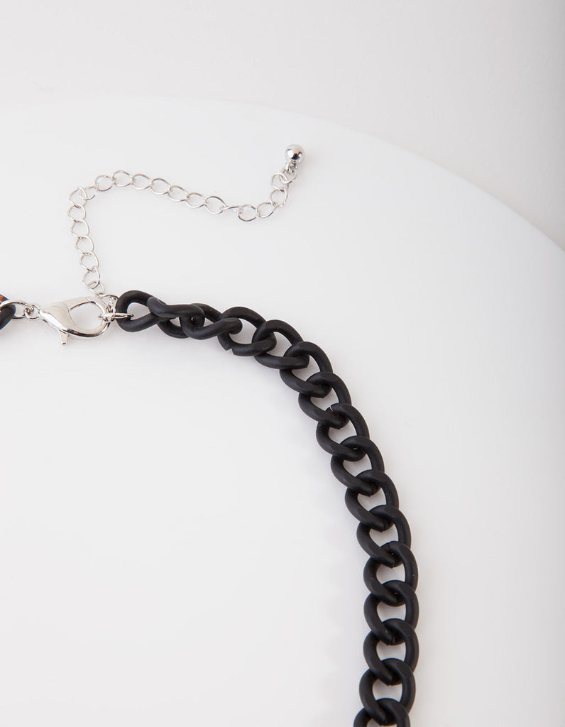 Black Chain Padlock Necklace